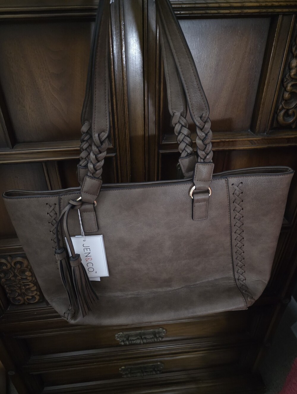 Jen & Co Chocolate Or Coffee Brown Bag In a Bag Inside, Comes With A Crossbody!